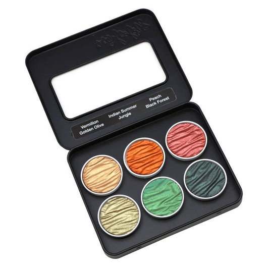 Coliro Pearlcolor Autumn - 6 db-os akvarellfesték készlet fémdobozban