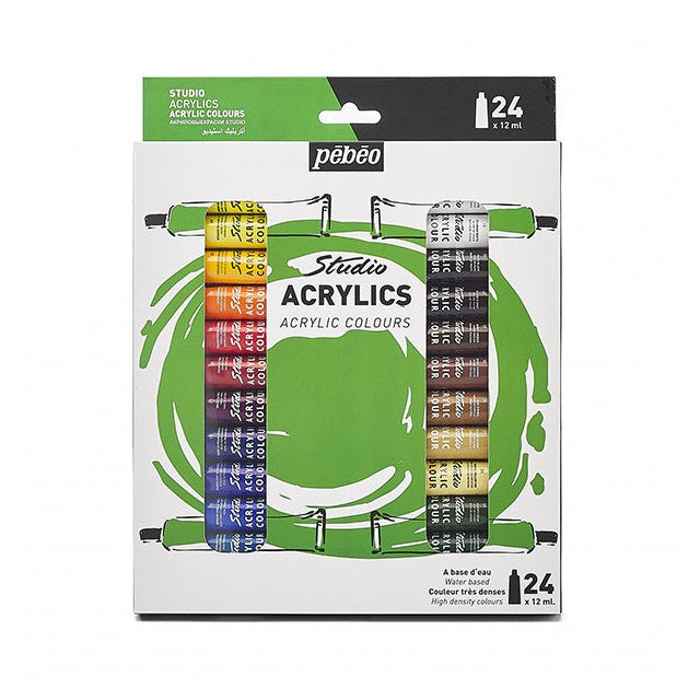 Pébéo Studio akrilfesték, 12 ml - 24 db-os készlet
