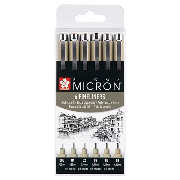 Sakura Pigma Micron toll, 6 db-os készlet