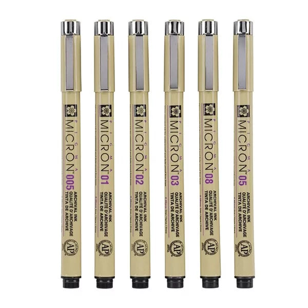 Sakura Pigma Micron toll, 6 db-os készlet