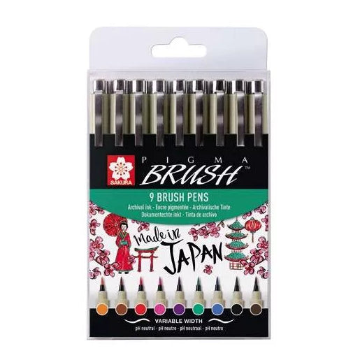 Sakura Pigma Brush ecsetfilc 9 db-os készlet