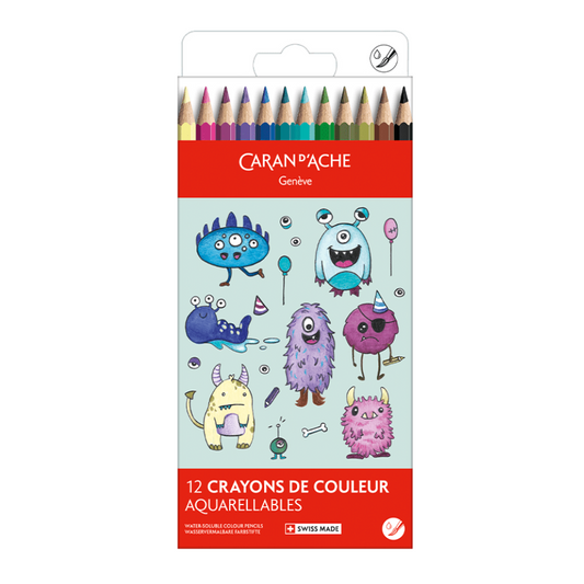 Caran d'Ache Swisscolour Kawaii akvarell ceruza szett - Mókás szörnyek