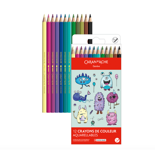 Caran d'Ache Swisscolour Kawaii akvarell ceruza szett - Mókás szörnyek
