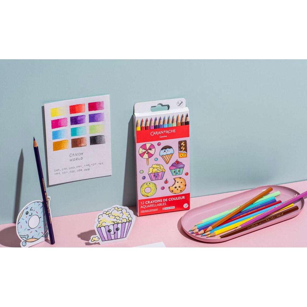 Caran d'Ache Swisscolour Kawaii akvarell ceruza szett - Cukorkavilág