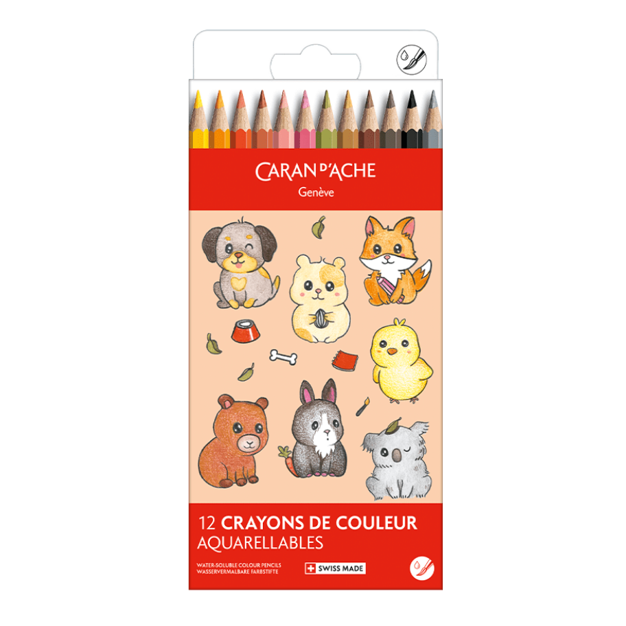 Caran d'Ache Swisscolour Kawaii akvarell ceruza szett - Cuki állatok