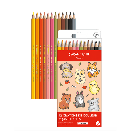 Caran d'Ache Swisscolour Kawaii akvarell ceruza szett - Cuki állatok