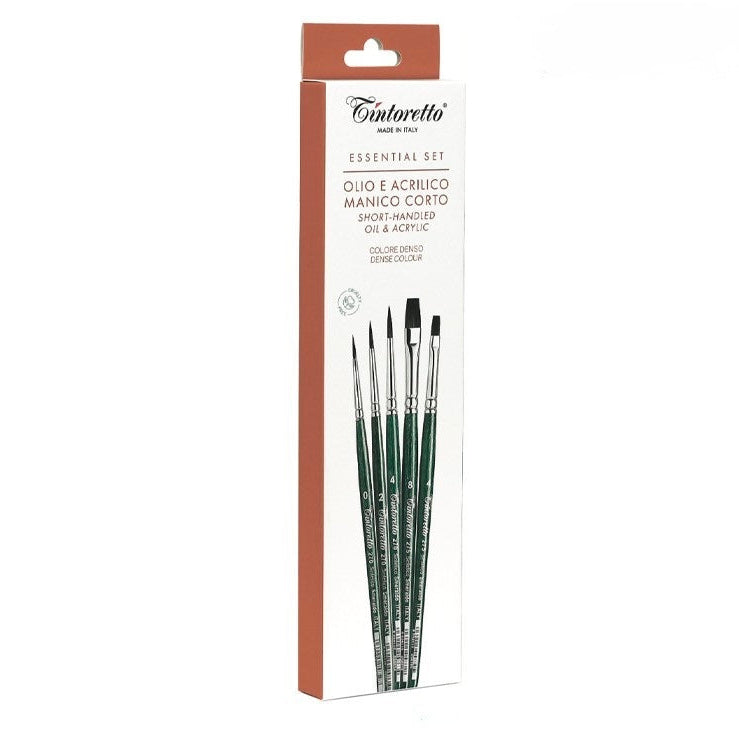 Tintoretto 9004 ecsetkészlet akrilhoz és olajhoz - 5 db-os