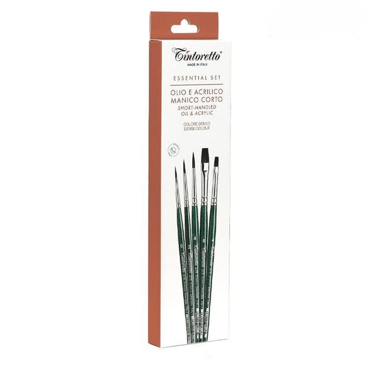 Tintoretto 9004 ecsetkészlet akrilhoz és olajhoz - 5 db-os