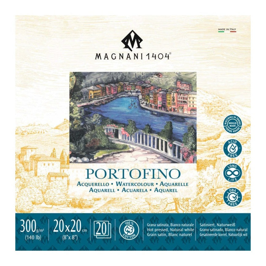 Magnani Portofino akvarell papír tömb, 100% pamut - melegen préselt