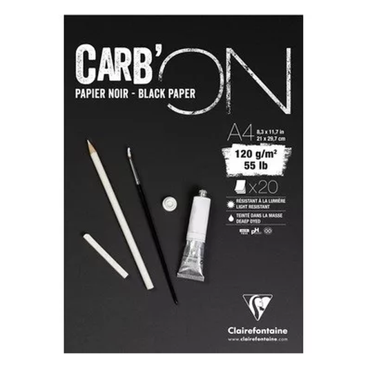 Clairefontaine CARB'ON fekete rajztömb, anyagában színezett