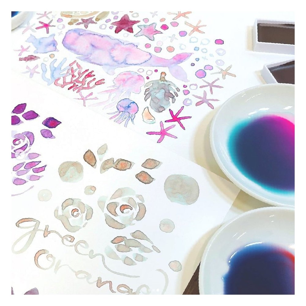 Kuretake Gansai Tambi granuláló akvarell festék készlet I. - 5 szín