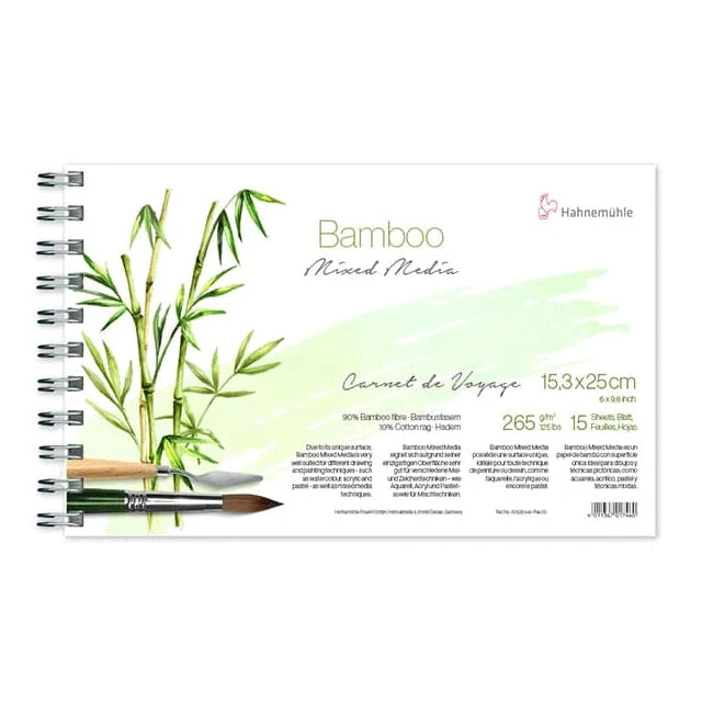 Hahnemühle Bamboo Carnet de Voyage bambusz festő- és rajzfüzet, 265 g, 15 lap, 15,3x25 cm, fekvő