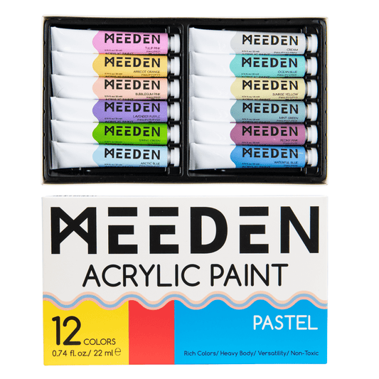 Meeden akrilfesték készlet, pasztell árnyalatok - 12x22 ml