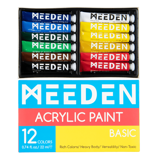 Meeden akrilfesték készlet, alapszínek - 12x22 ml