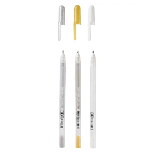 Sakura Gelly Roll fehér zselés toll készlet, 3 db-os - arany, ezüst, fehér