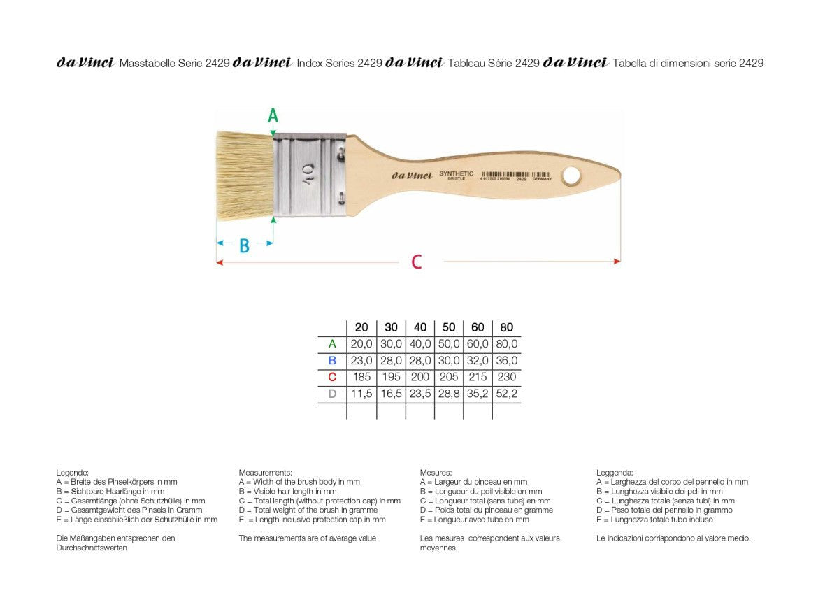 da Vinci 2429 szintetikus, oszlató ecset